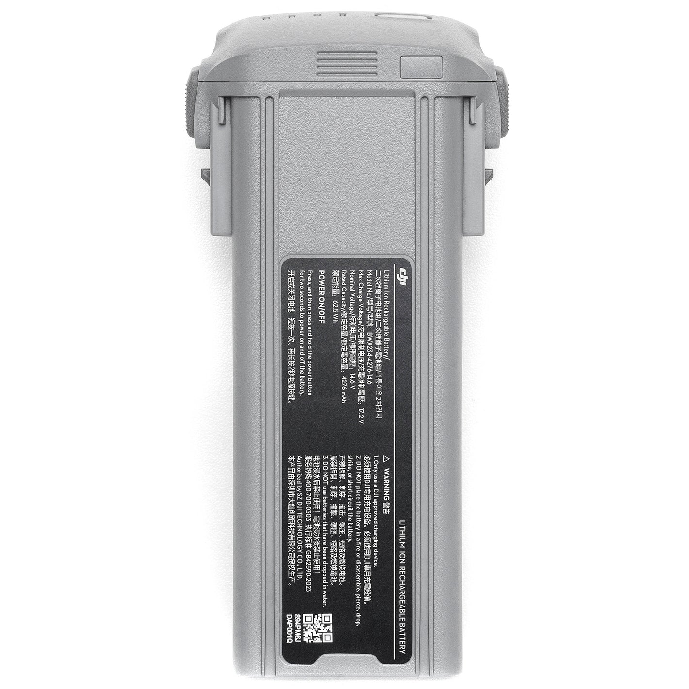 DJI Air 3S intelligent flight battery, 4276mAh Li-ion 4S, provides up to 45 minutes flight time and supports Off-State QuickTransfer