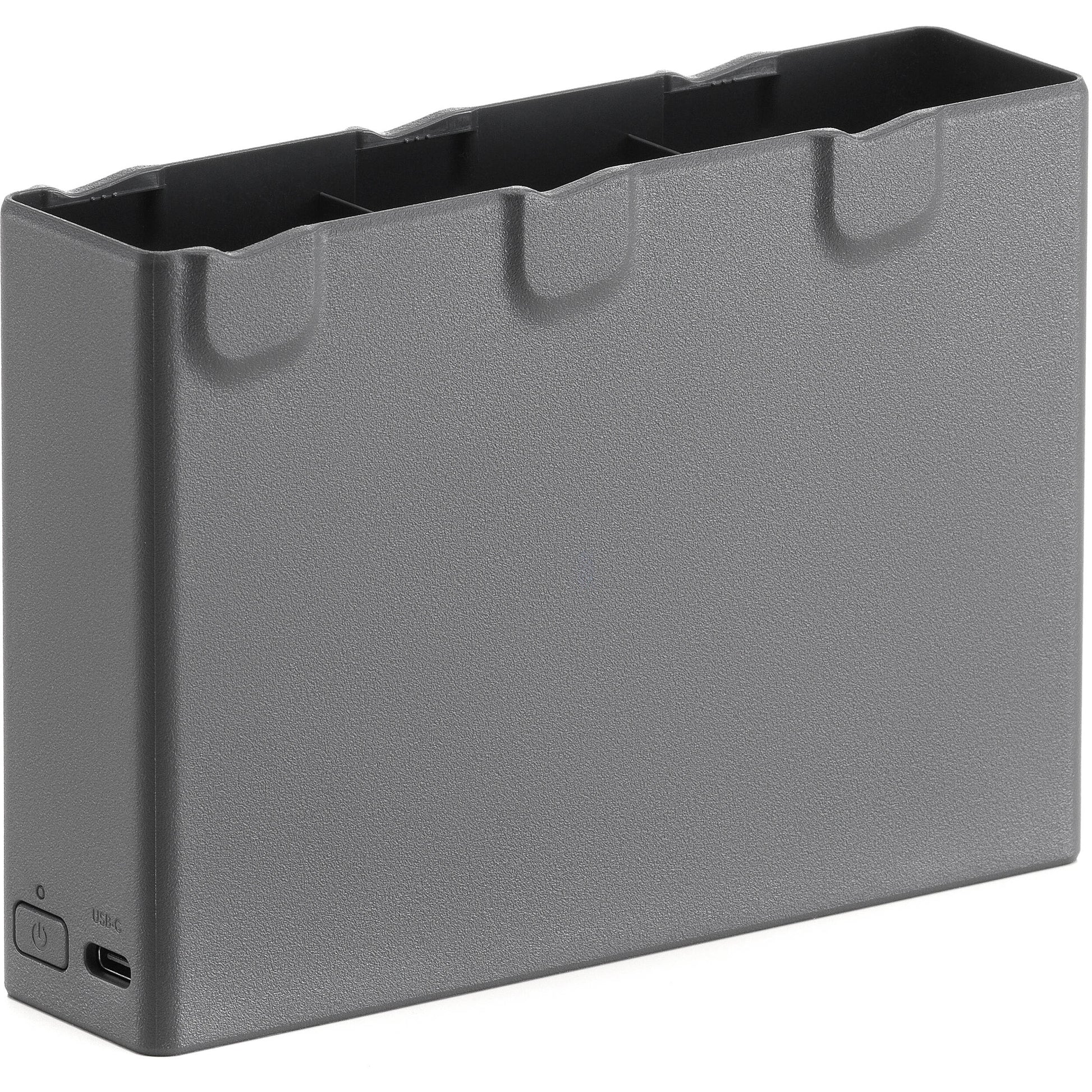 A black DJI Avata 2 Two-Way Charging Hub is shown with a USB-C cable attached.