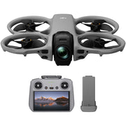 DJI Avata 360 performing a high-speed manoeuvre, capturing 8K spherical video with omnidirectional obstacle sensing active.
