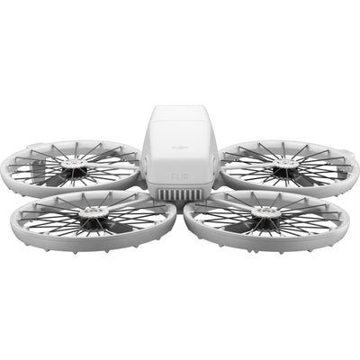 White drone with four propellers on a white background