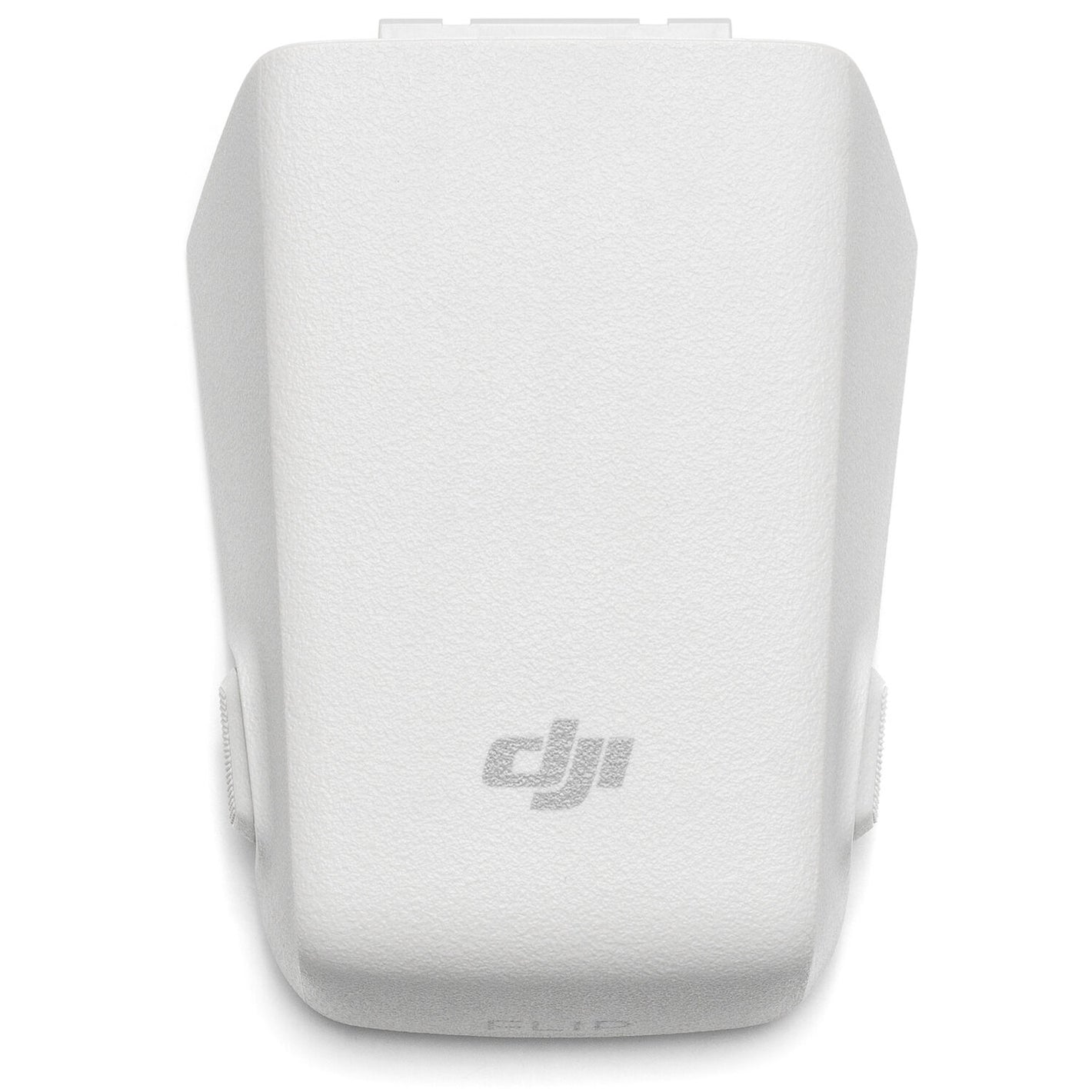 A black DJI Intelligent Flight Battery is shown, featuring a power button and four LED indicators.