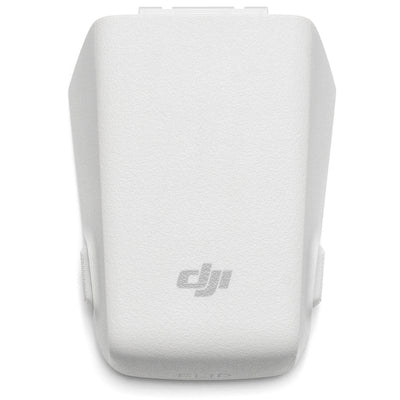 A black DJI Intelligent Flight Battery is shown, featuring a power button and four LED indicators.