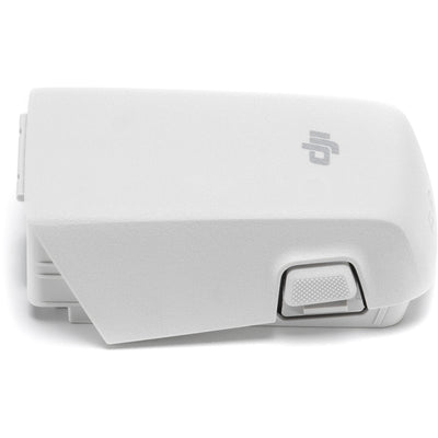 A black DJI Intelligent Flight Battery is shown, featuring a power button and four LED indicators.