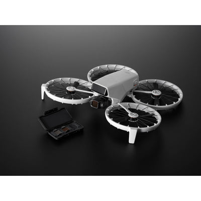 A set of three square DJI Avata 2 ND filters are displayed inside a small, black case.