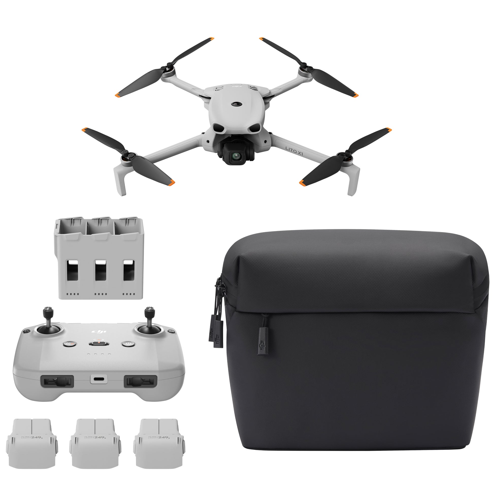 DJI Lito X1 Fly More Combo (DJI RC-N3) drone and controller kit.