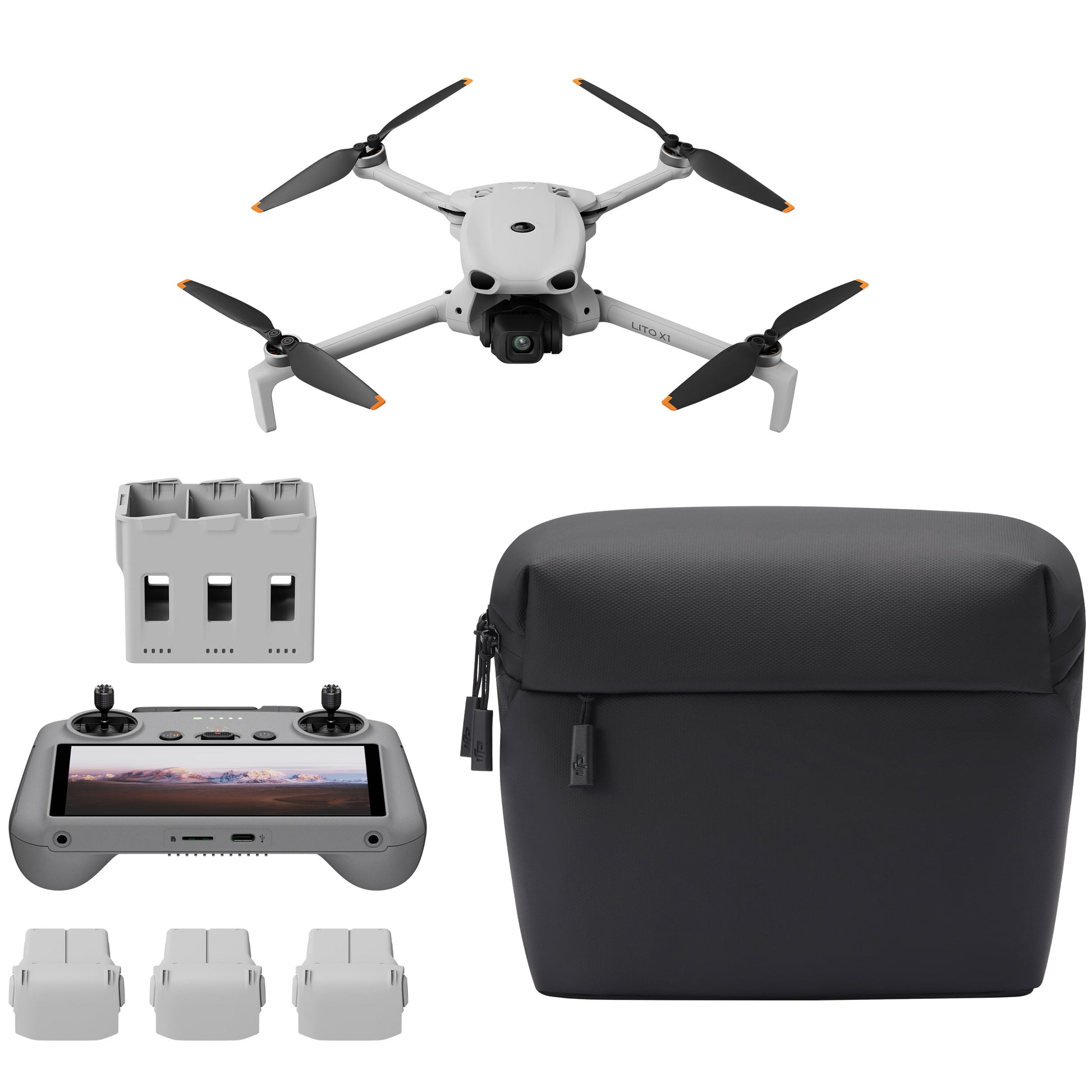 DJI Lito X1 Fly More Combo Plus (RC 2) drone with a display remote.