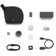 DJI Mic Mini 2S wireless microphone system with transmitter, receiver and charging case
