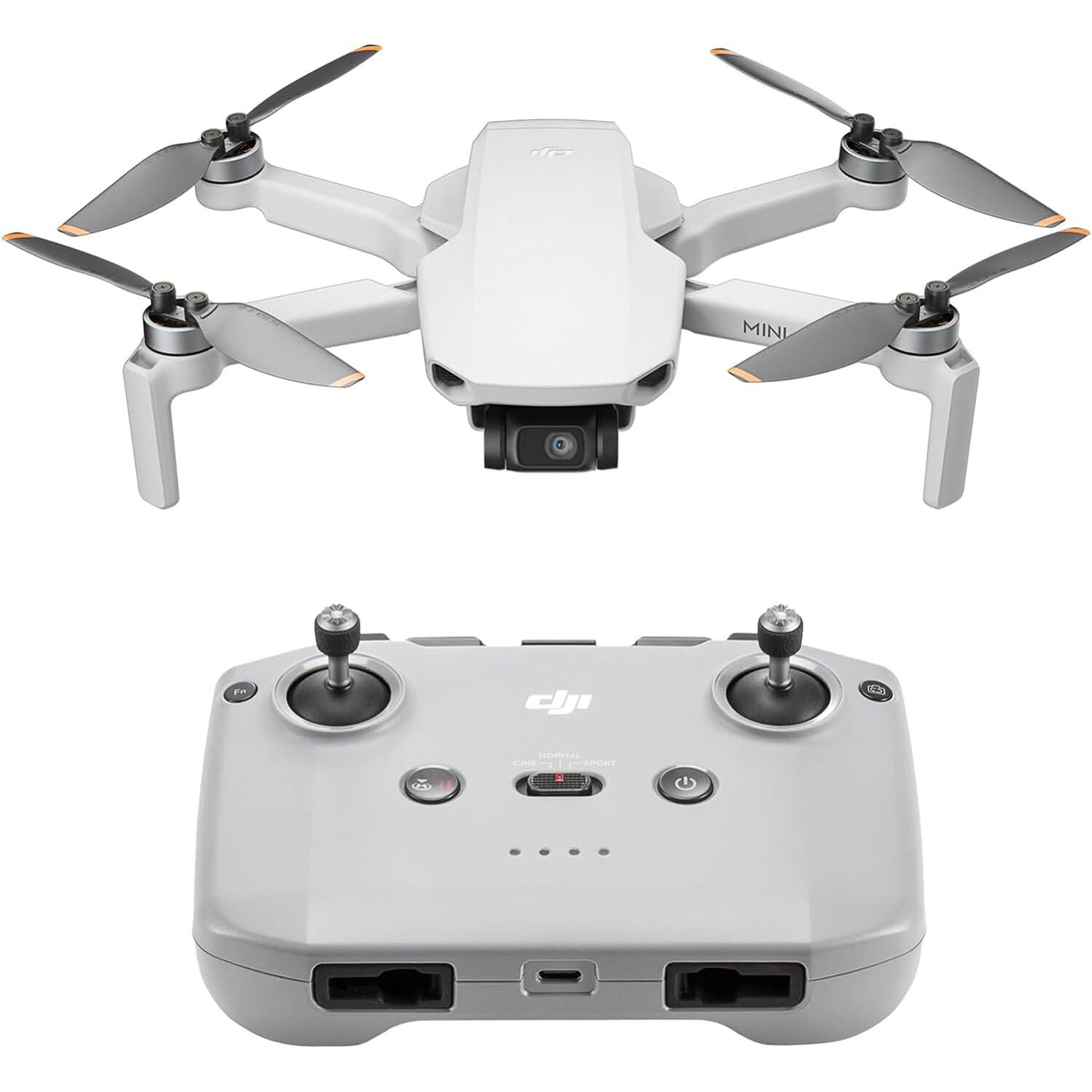 DJI Mini 4K drone featuring a lightweight foldable design under 250g, 12MP camera with 4K video recording, 3-axis gimbal, up to 31 minutes flight time, and up to 10km OcuSync 2.0 video transmission