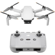 DJI Mini 4K drone featuring a lightweight foldable design under 250g, 12MP camera with 4K video recording, 3-axis gimbal, up to 31 minutes flight time, and up to 10km OcuSync 2.0 video transmission