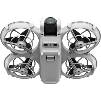 White drone with four propellers on a white background