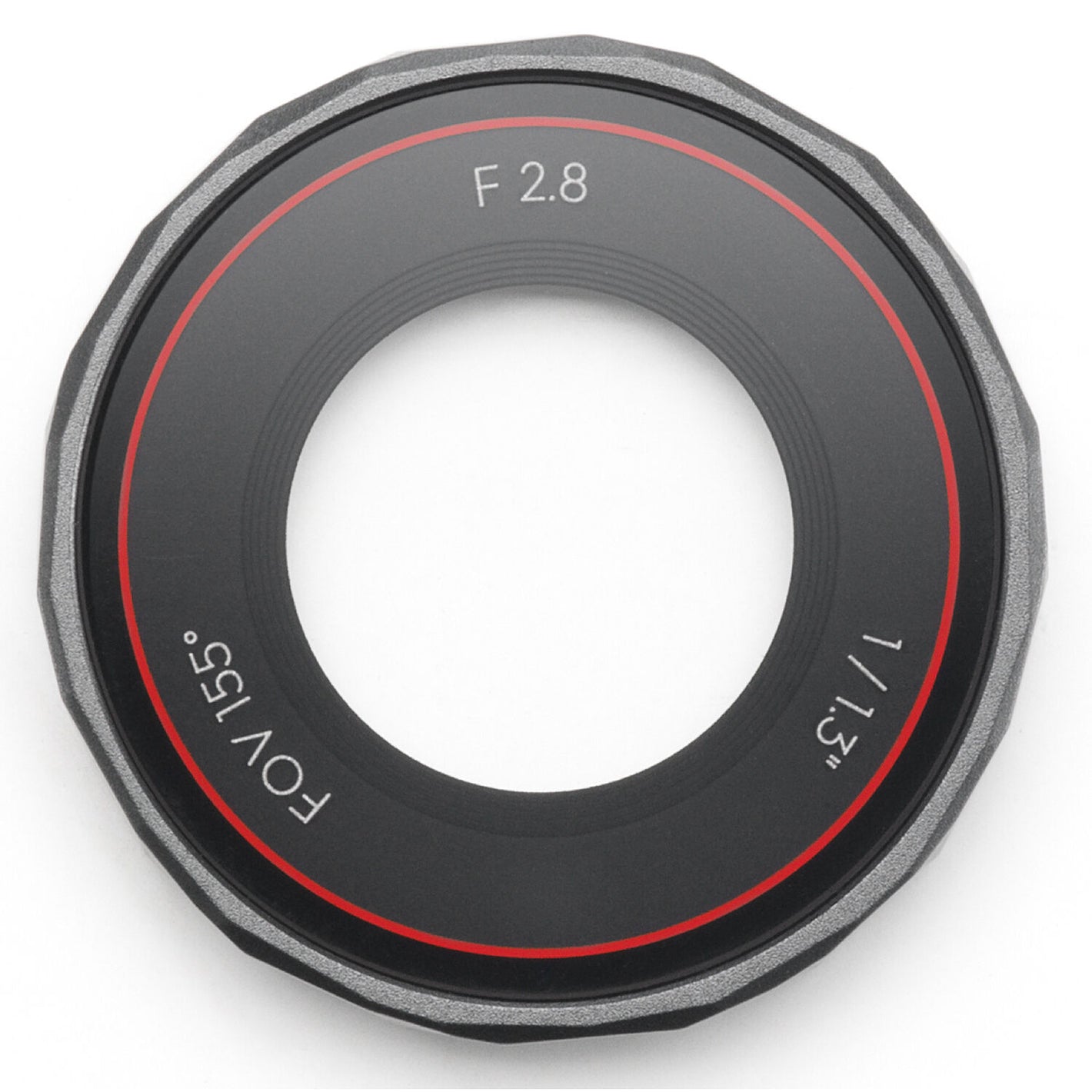 DJI Osmo Action 5 Pro glass lens cover — thin circular high-strength glass protector with hydrophobic AF coating beside an Osmo Action 5 Pro camera.