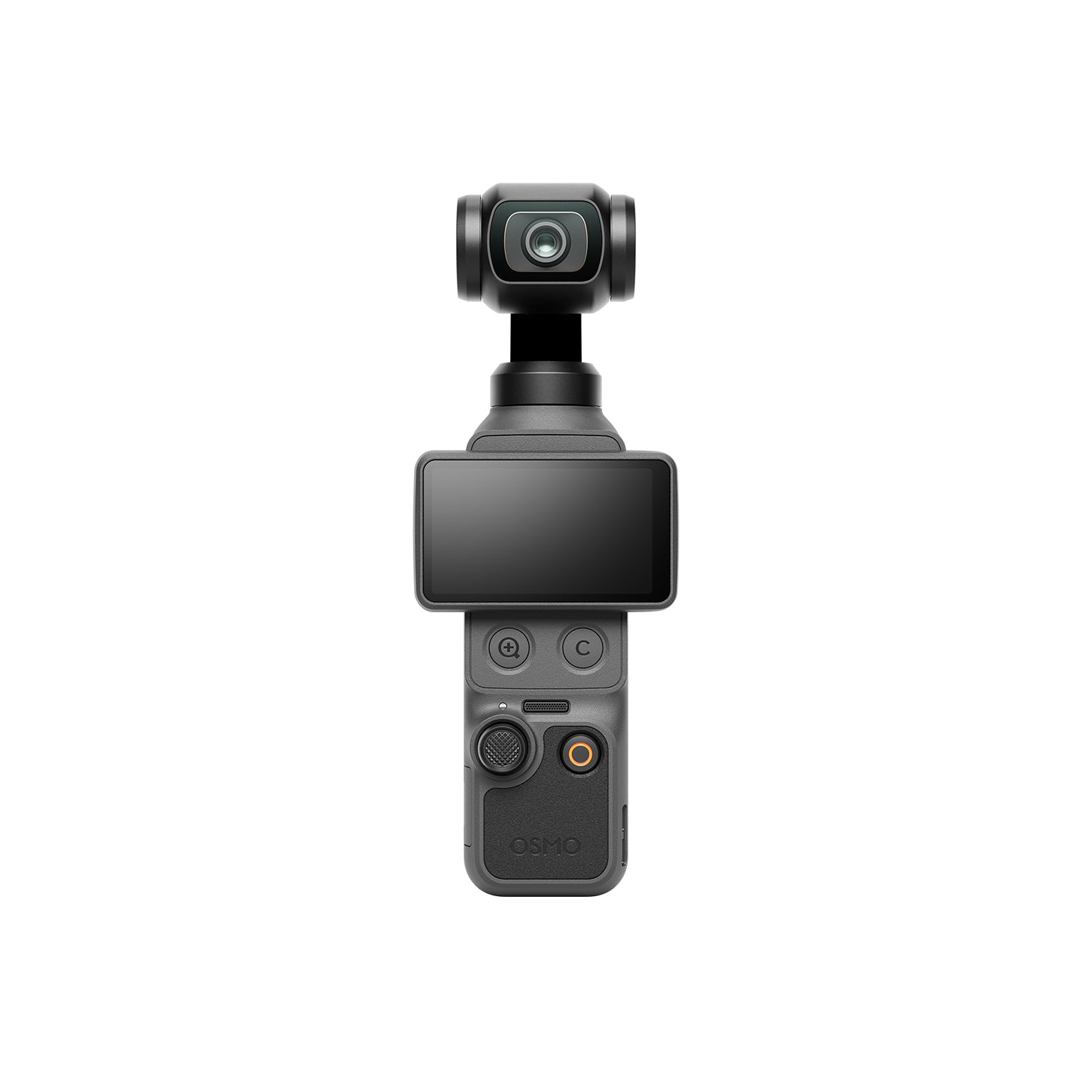 DJI Osmo Pocket 4 handheld 3-axis gimbal camera with 1-inch CMOS sensor and 2-inch rotatable OLED touchscreen for 4K/240fps vlogging.
