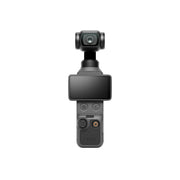 DJI Osmo Pocket 4 handheld 3-axis gimbal camera with 1-inch CMOS sensor and 2-inch rotatable OLED touchscreen for 4K/240fps vlogging.
