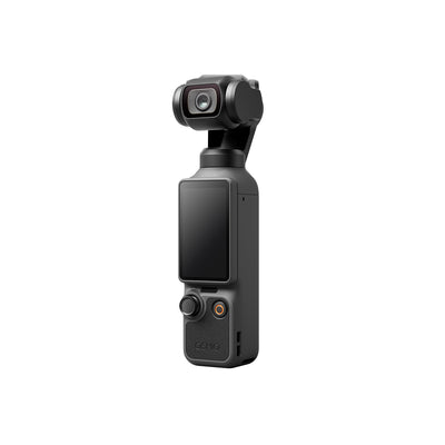 DJI Osmo Pocket 4 handheld 3-axis gimbal camera with 1-inch CMOS sensor and 2-inch rotatable OLED touchscreen for 4K/240fps vlogging.

