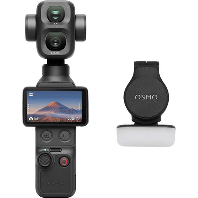 DJI Osmo Pocket 4P dual-lens 4K gimbal camera with 4K 240fps slow motion and 17-stop dynamic range.
