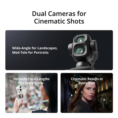 DJI Osmo Pocket 4P dual-lens 4K gimbal camera with 4K 240fps slow motion and 17-stop dynamic range.
