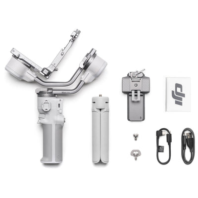 DJI RS 4 Mini Gimbal Stabiliser – lightweight 3-axis stabilizer designed for mirrorless cameras, offering smooth footage, compact design, and advanced shooting modes.