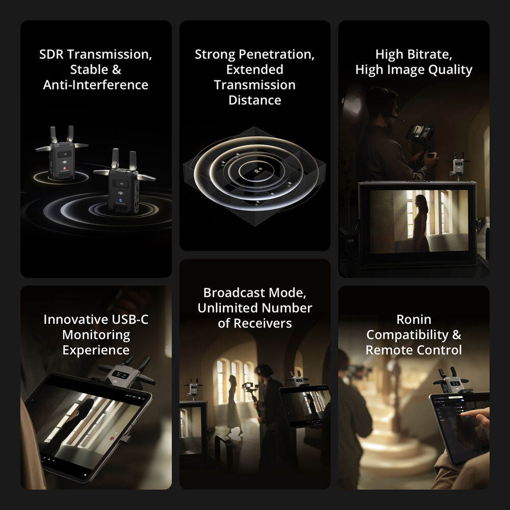 DJI SDR Transmission wireless video system with USB-C monitoring
