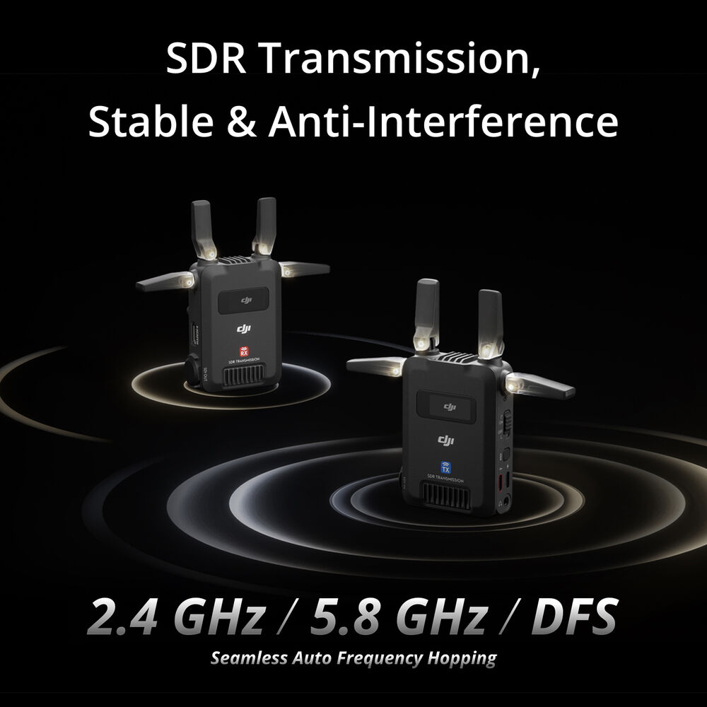 DJI SDR Transmission wireless video system with USB-C monitoring
