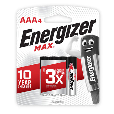 Energizer Max batteries deliver long-lasting, reliable power. 