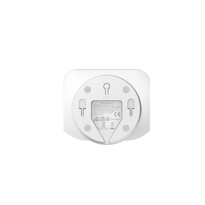 The Eufy Indoor 4K Dual Cam S350 is a security camera for indoor use, featuring a dual-camera system with 4K wide-angle and 2K telephoto lenses, 360-degree pan and tilt capabilities, and 8x hybrid zoom.