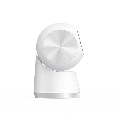 The Eufy Indoor 4K Dual Cam S350 is a security camera for indoor use, featuring a dual-camera system with 4K wide-angle and 2K telephoto lenses, 360-degree pan and tilt capabilities, and 8x hybrid zoom.