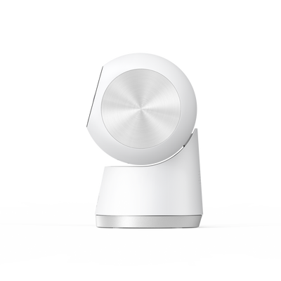 The Eufy Indoor 4K Dual Cam S350 is a security camera for indoor use, featuring a dual-camera system with 4K wide-angle and 2K telephoto lenses, 360-degree pan and tilt capabilities, and 8x hybrid zoom.
