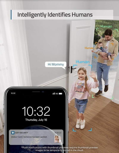 The Eufy Indoor Cam 2K E220 Twin Pack is a home security system featuring two indoor cameras with on-device AI for motion tracking, 2K video clarity, and built-in two-way audio.