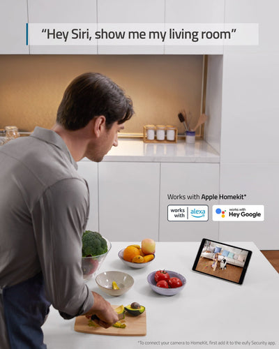 The Eufy Indoor Cam 2K E220 Twin Pack is a home security system featuring two indoor cameras with on-device AI for motion tracking, 2K video clarity, and built-in two-way audio.