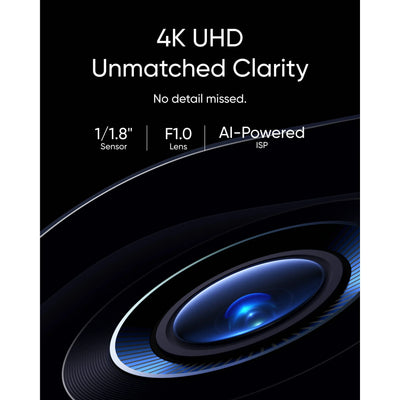Advertisement for 4K UHD camera sensor with technical specifications on a dark background