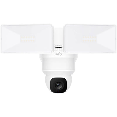 The Eufy Security Floodlight Camera E30 is an outdoor security camera that features 360° surveillance, 2K HD video resolution, and AI motion tracking with 2,000-lumen motion-activated floodlights.