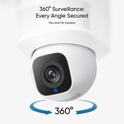 The Eufy Security Floodlight Camera E30 is an outdoor security camera that features 360° surveillance, 2K HD video resolution, and AI motion tracking with 2,000-lumen motion-activated floodlights.