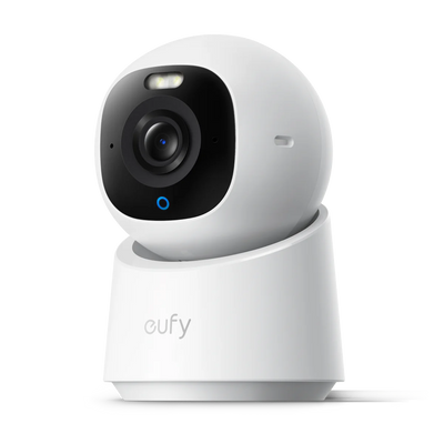 The Eufy Security Indoor Cam E30 is a security camera that provides a 360° horizontal view and 4K UHD resolution, and it uses AI to detect humans, pets, and audio cues, while also offering color and infrared night vision.