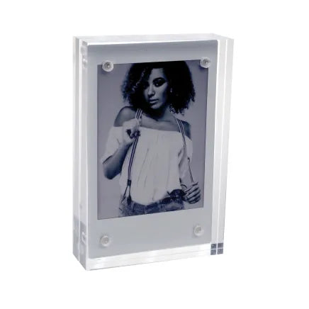 Fujifilm Instax Double-Sided Mini Photo Frame displaying Instax Mini photos on both sides.
