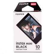Fujifilm Instax Mini Instant Film Black – mini-format instant film with bold black borders, designed for use with all Instax Mini cameras and printers.