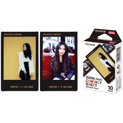 Pack of 10 sheets Fujifilm Instax Mini instant film with contact sheet style frame design for credit card-sized photos