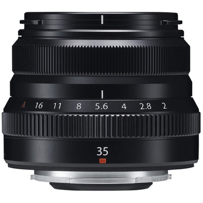 Camera lens with focus ring and number markings on a white background
