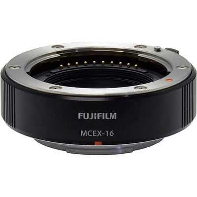 Fujifilm MCEX-16 Extension Tube – lightweight macro accessory that increases close-up focusing capability by extending the lens distance from the sensor.