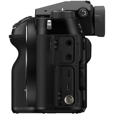 The Fujifilm GFX 100S II Mirrorless Camera is a large format camera with a 102-megapixel CMOS II sensor, featuring 5-axis in-body image stabilization, a continuous burst speed of up to 7 frames-per-second, and an improved AF algorithm with deep-learning AI.