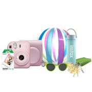 Fujifilm Instax Mini 12 camera with mini film pack and playful extras for parties.
