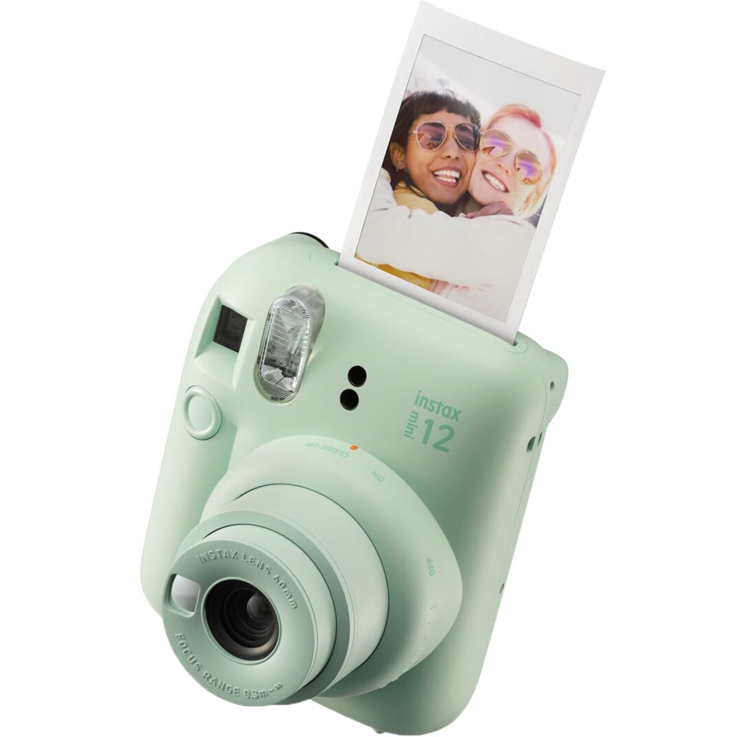 Fujifilm Instax Mini 12 camera with mini film pack and playful extras for parties.
