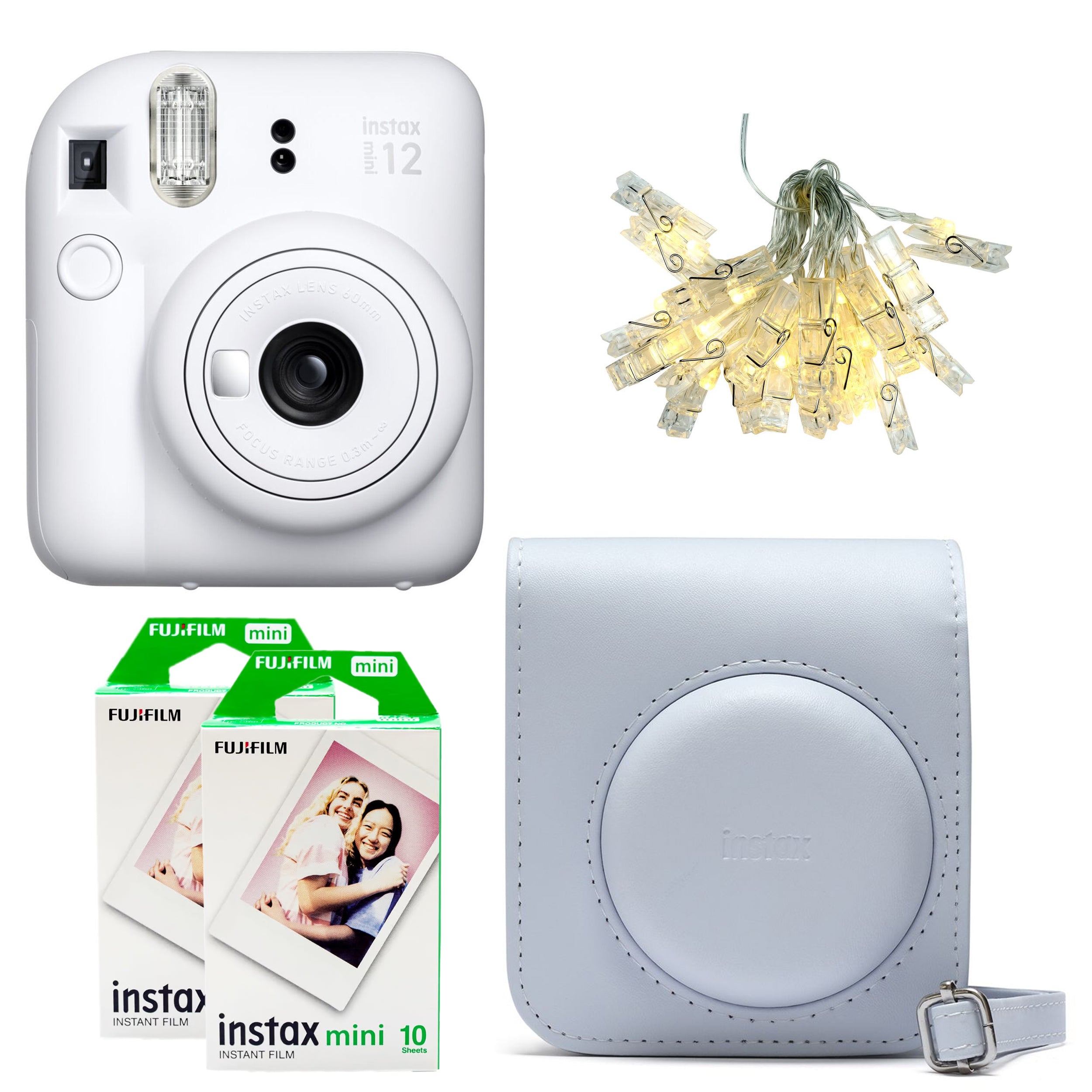Fujifilm Instax Mini 12 Instant Film String Light Kit (Clay White