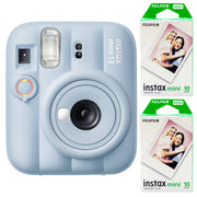 Fujifilm INSTAX Mini instant camera with built-in flash and optical viewfinder.