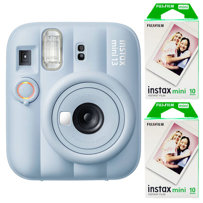 Fujifilm INSTAX Mini instant camera with built-in flash and optical viewfinder.