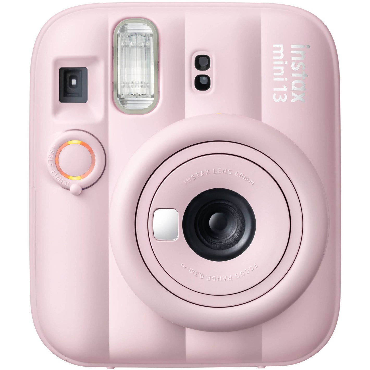 Fujifilm INSTAX Mini instant camera with built-in flash and optical viewfinder.
