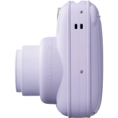 Fujifilm INSTAX Mini instant camera with built-in flash and optical viewfinder.
