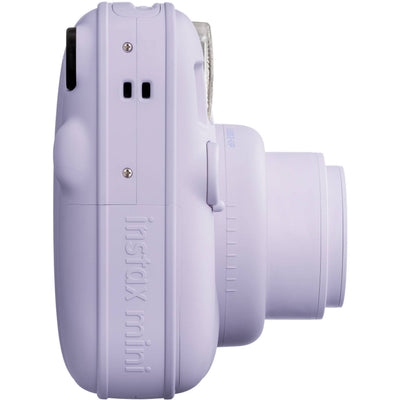 Fujifilm INSTAX Mini instant camera with built-in flash and optical viewfinder.