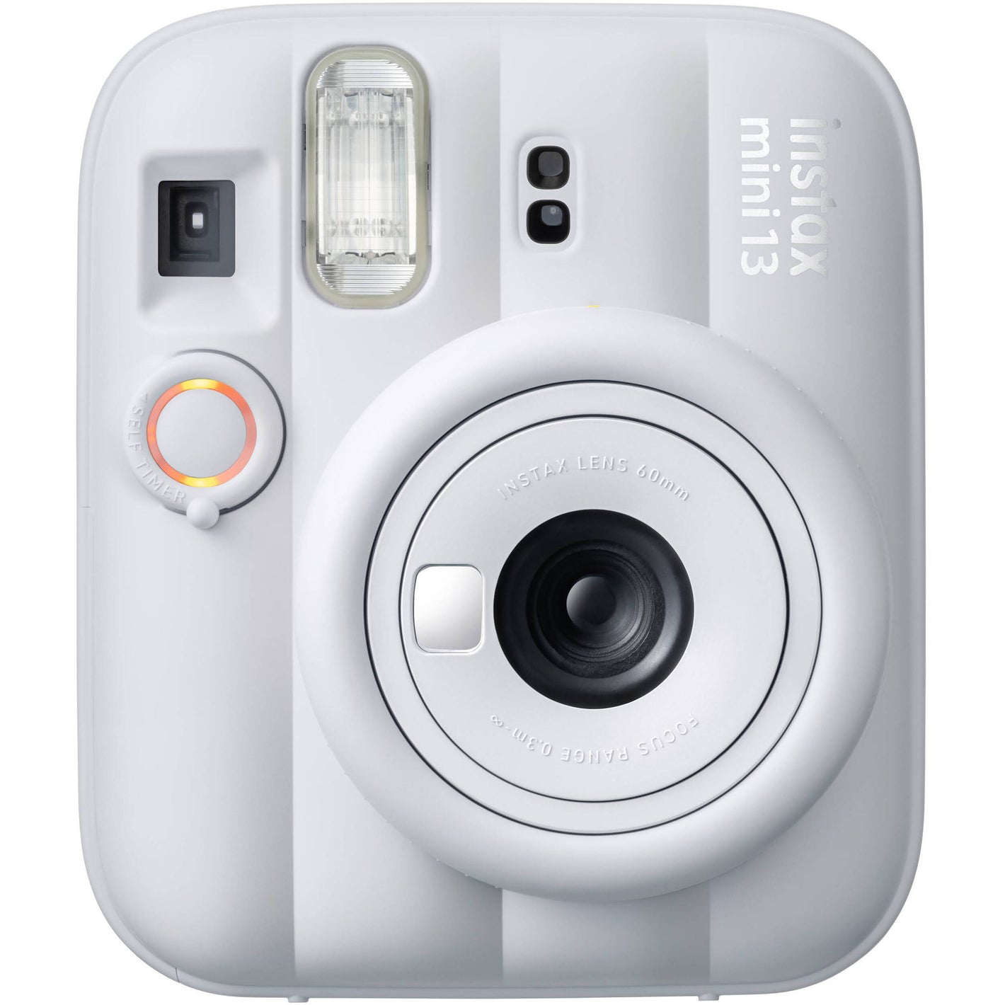Fujifilm INSTAX Mini instant camera with built-in flash and optical viewfinder.