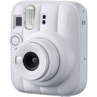 Fujifilm INSTAX Mini instant camera with built-in flash and optical viewfinder.