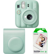 Green Fujifilm Instax Mini 13 instant camera with cover and film